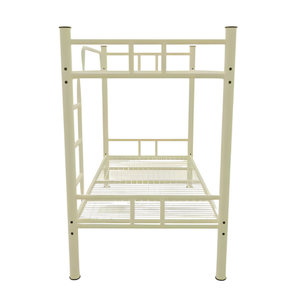 Albania Metal Bunk Bed in White Color - Space Saving Metal Bunk Bed