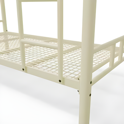 Albania Metal Bunk Bed in White Color - Space Saving Metal Bunk Bed