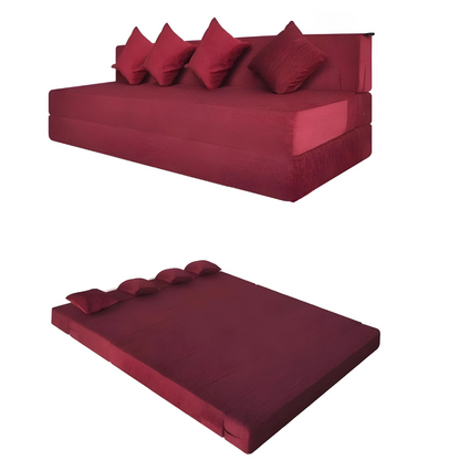 Amelia Red Foldable Mattress Sofa Bed