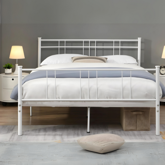 Amelia Without Storage Metal Bed(Color - White)