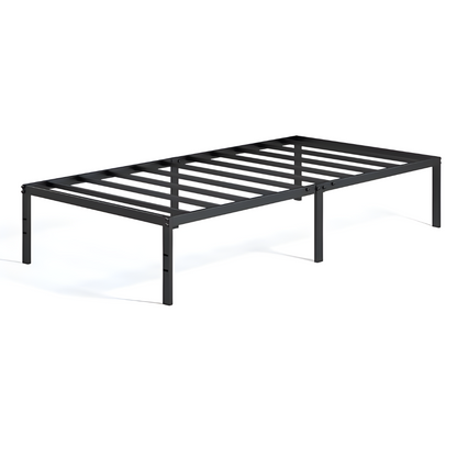 Slaid Without Storage Metal Bed with Designer Headrest (Color - Black)