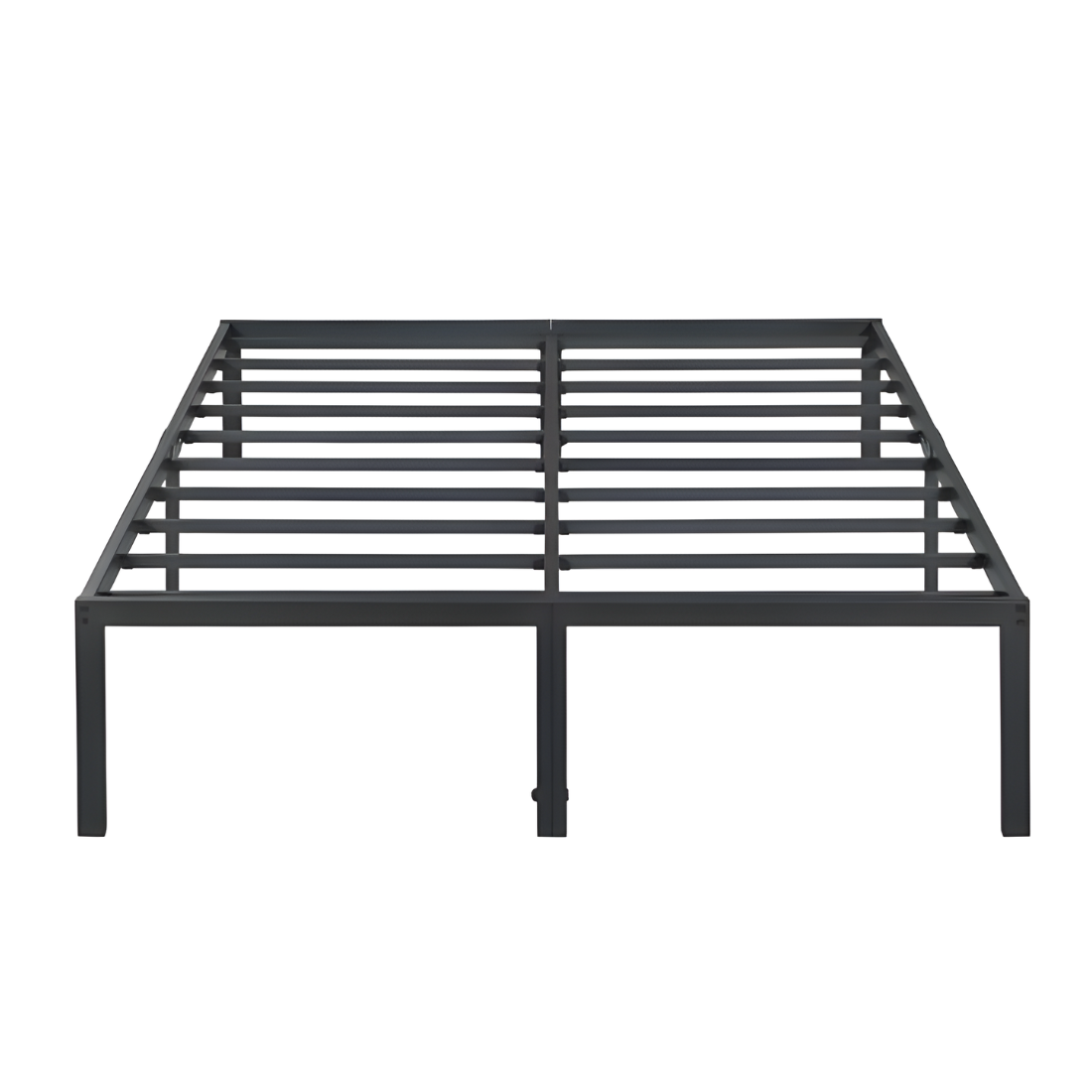 Slaid Without Storage Metal Bed with Designer Headrest (Color - Black)