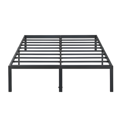 Slaid Without Storage Metal Bed with Designer Headrest (Color - Black)