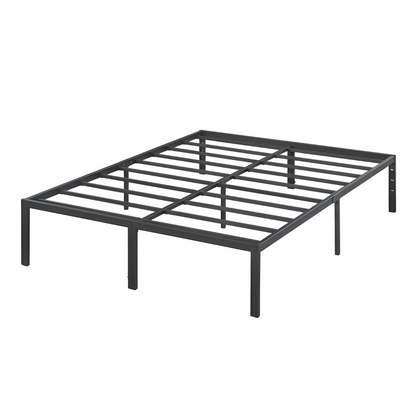 Slaid Without Storage Metal Bed with Designer Headrest (Color - Black)