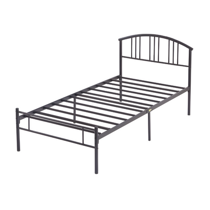 Morehouse Without Storage Metal Bed with Designer Headrest (Color - Black)