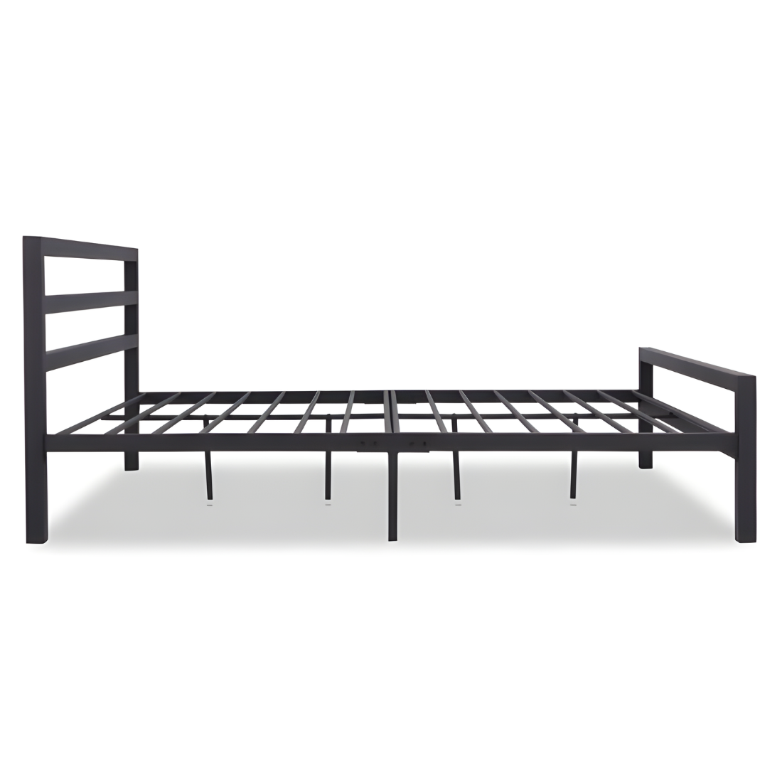 Belarus Without Storage Metal Bed with Designer Headrest (Color - Black)