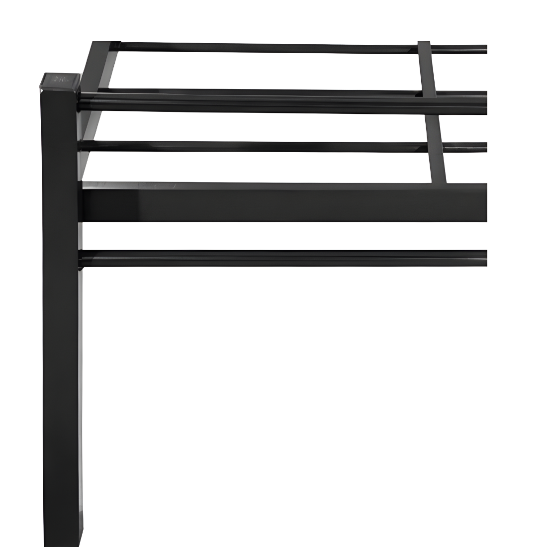 Elf Without Storage Metal Bed with Designer Headrest (Color - Black)