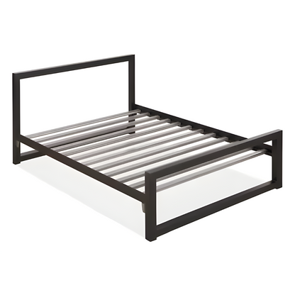 Astro Without Storage Metal Bed with Designer Headrest (Color - Black)