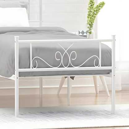 Amol Without Storage Metal Bed (Color - White)