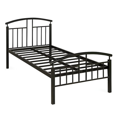 Ambition Without Storage Metal Bed with Designer Headrest (Color - Black)