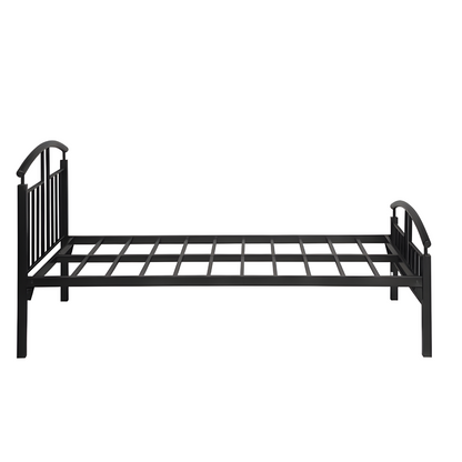 Ambition Without Storage Metal Bed with Designer Headrest (Color - Black)