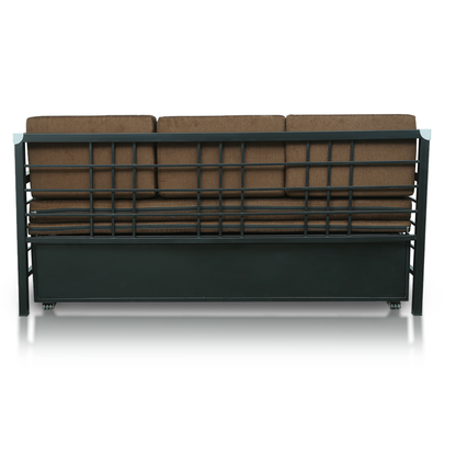 Black Orchid Hydraulic Storage Metal Sofa Bed with Mattress & Pillow (Color - Brown)