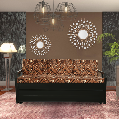 Black Orchid Hydraulic Storage Metal Sofa Cum Bed with Mattress & Pillow (Color - Multi)