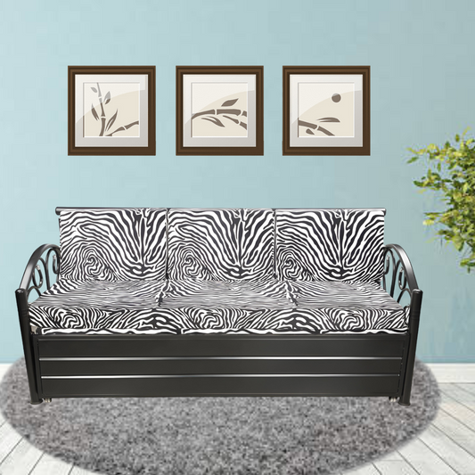 Black Tokyo Hydraulic Storage Metal Sofa Bed with Mattress & Pillow (Color - Multi)