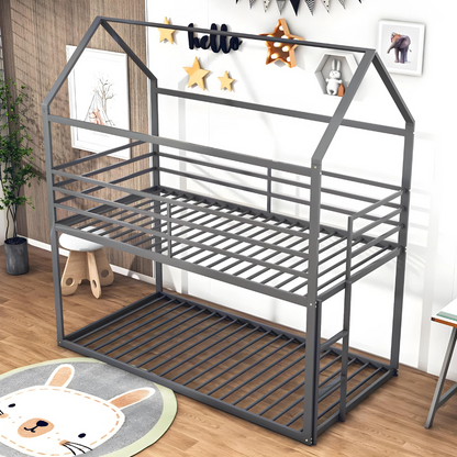 Zeus Metal Bunk Bed in Grey Color