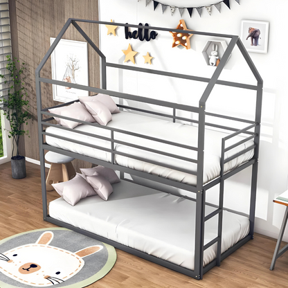 Zeus Metal Bunk Bed in Grey Color