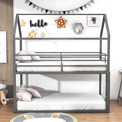 Zeus Metal Bunk Bed in Grey Color