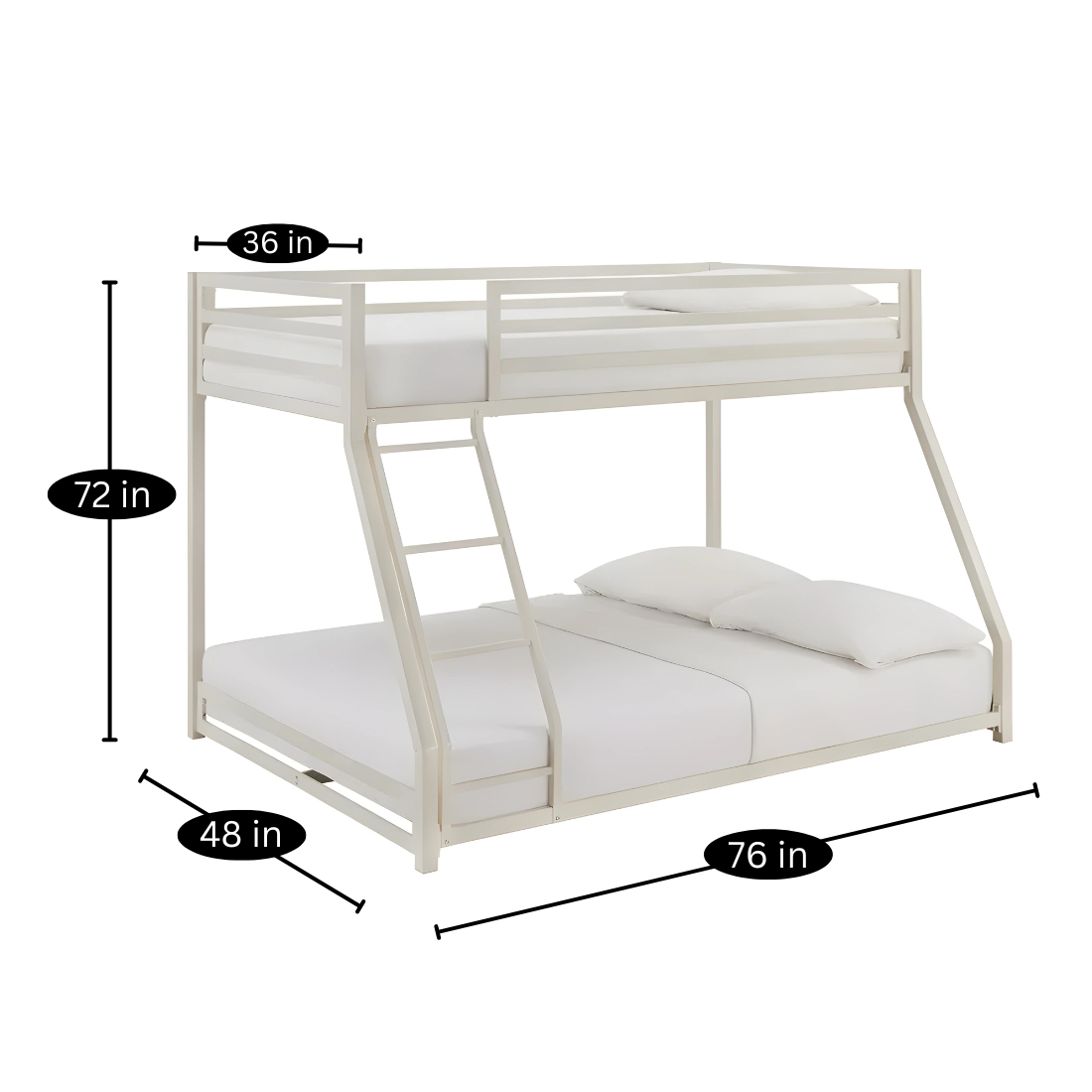 Eram Metal Bunk Bed in White Color