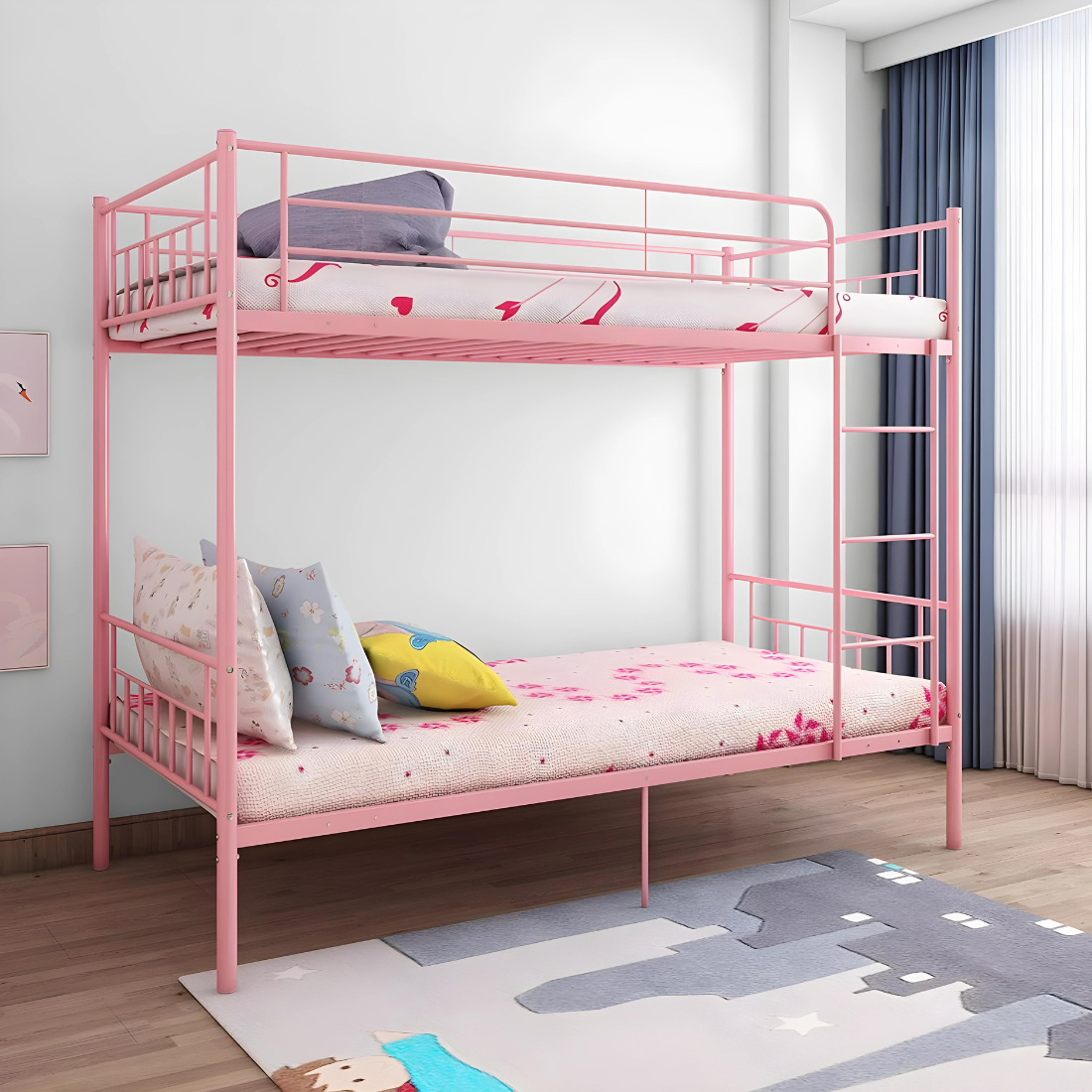 Adora Metal Bunk Bed in Pink Color