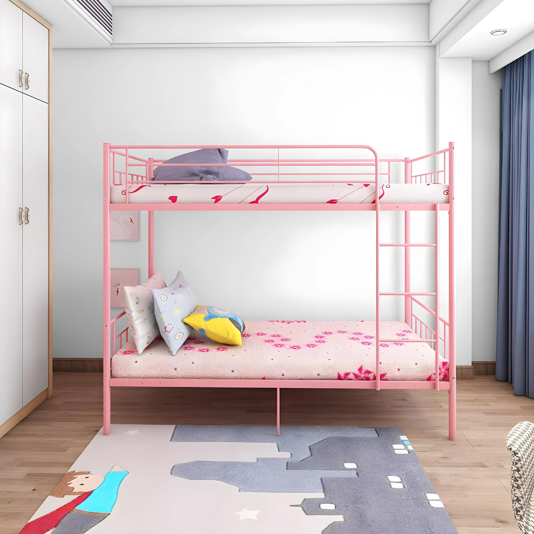 Adora Metal Bunk Bed in Pink Color