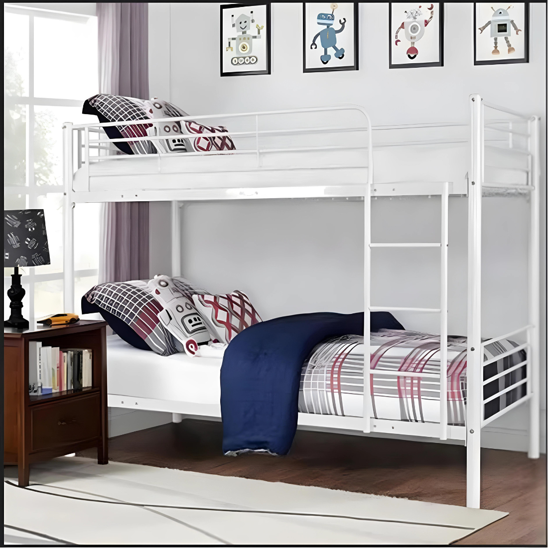 Maffie Metal Bunk Bed in White Color