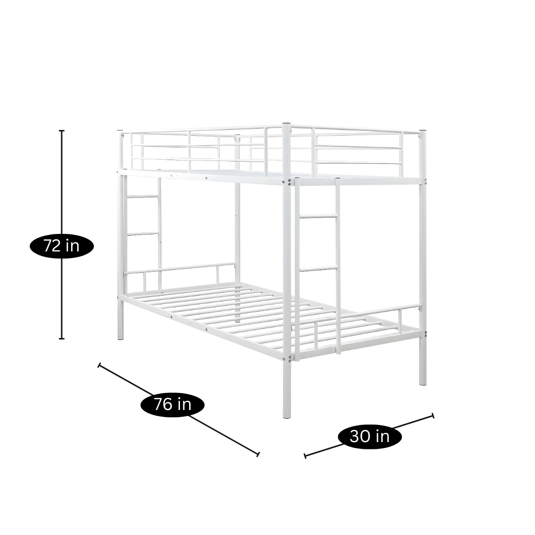 Aadi Metal Bunk Bed in White Color