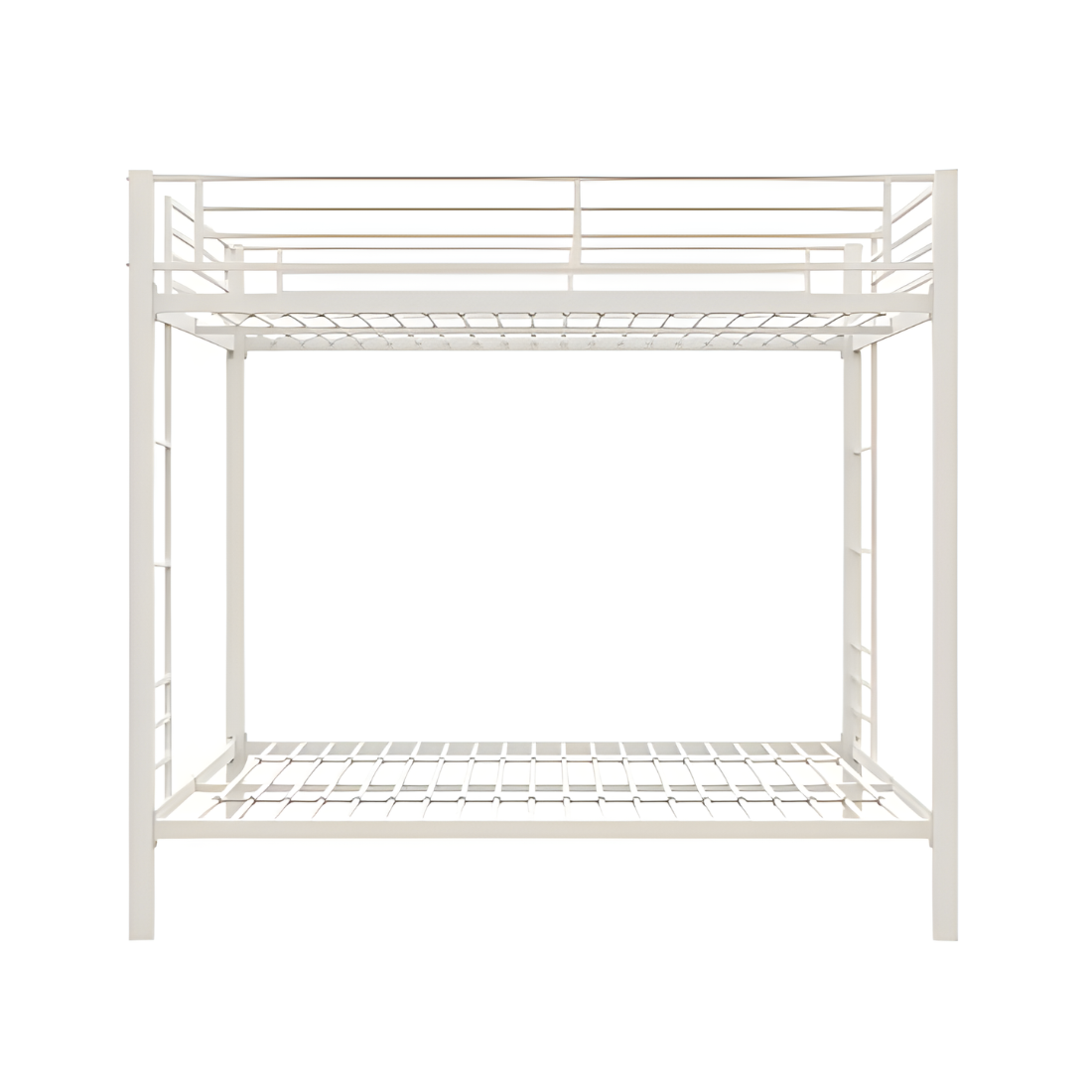 Ares Metal Bunk Bed in White Color - Space Saving Metal Bunk Bed