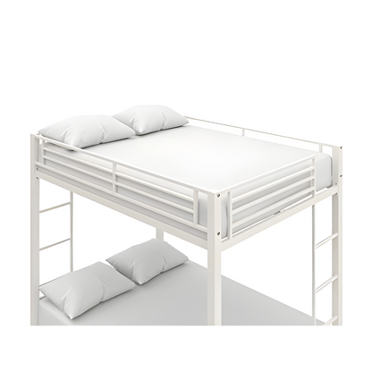 Ares Metal Bunk Bed in White Color - Space Saving Metal Bunk Bed