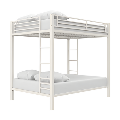 Ares Metal Bunk Bed in White Color - Space Saving Metal Bunk Bed