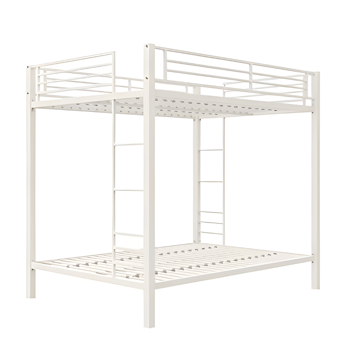 Ares Metal Bunk Bed in White Color - Space Saving Metal Bunk Bed