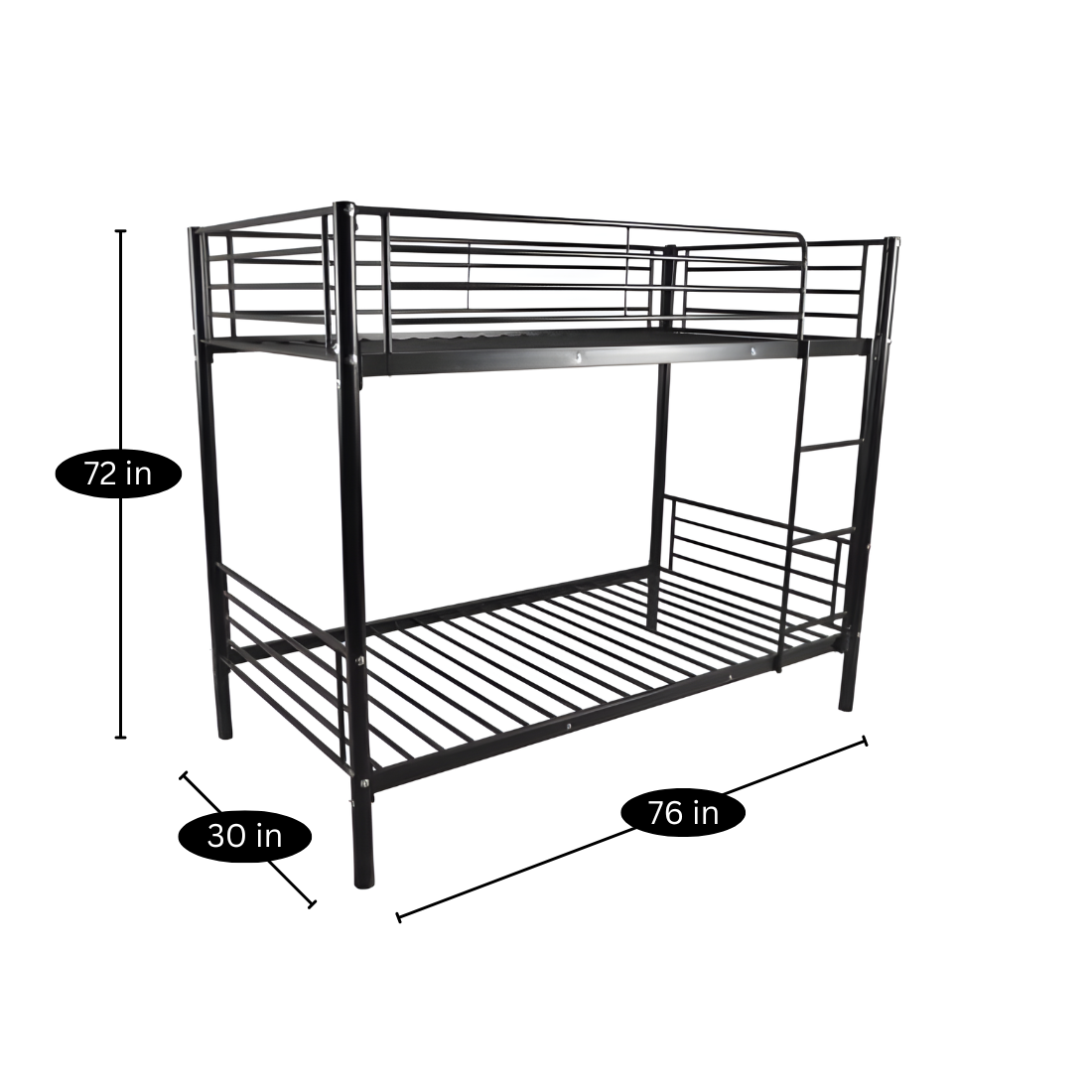 Kylie Metal Bunk Bed in Black Color