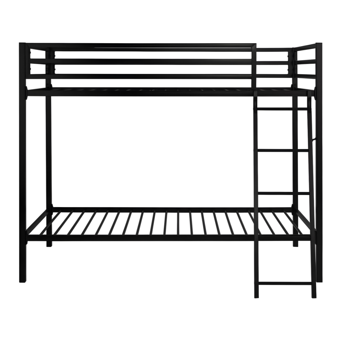 Beryl Metal Bunk Bed in Black Color - Space Saving Metal Bunk Bed