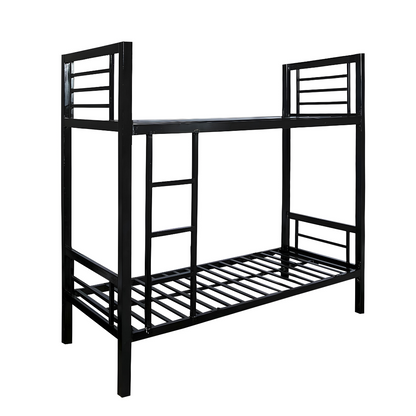 Beryl Metal Bunk Bed in Black Color - Space Saving Metal Bunk Bed