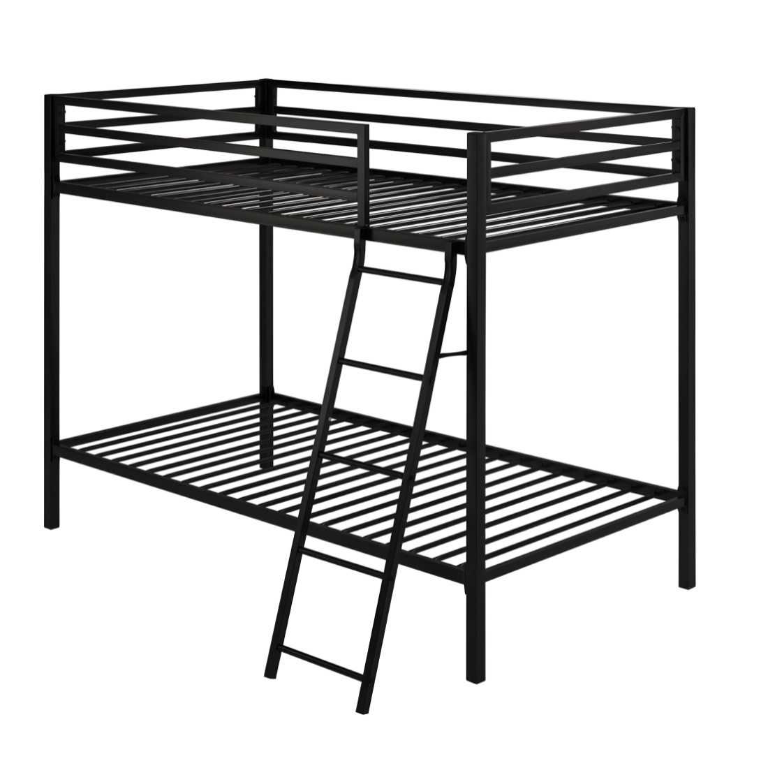 Beryl Metal Bunk Bed in Black Color - Space Saving Metal Bunk Bed