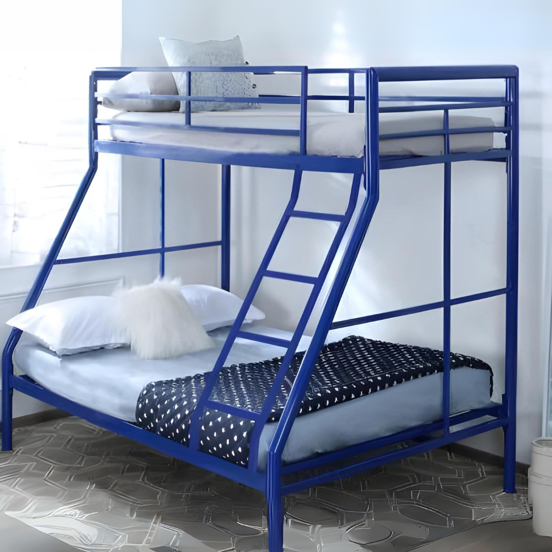 Opal Metal Bunk Bed in Blue Color