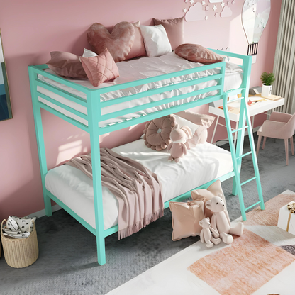 Ahmia Metal Bunk Bed in Sky Blue Colour - Space Saving Metal Bunk Bed