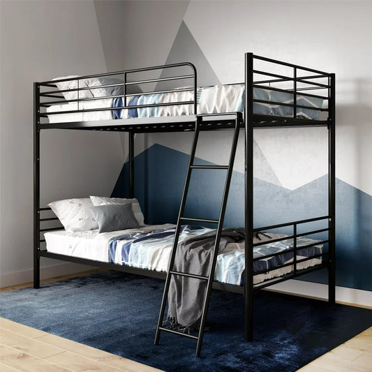 Tessa Metal Bunk Bed in Black Color - Space Saving Metal Bunk Bed