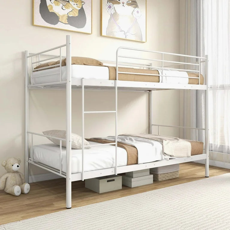 Callan Metal Bunk Bed in White Color - Space Saving Metal Bunk Bed