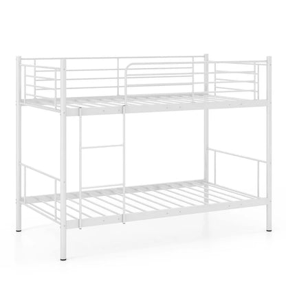 Callan Metal Bunk Bed in White Color - Space Saving Metal Bunk Bed