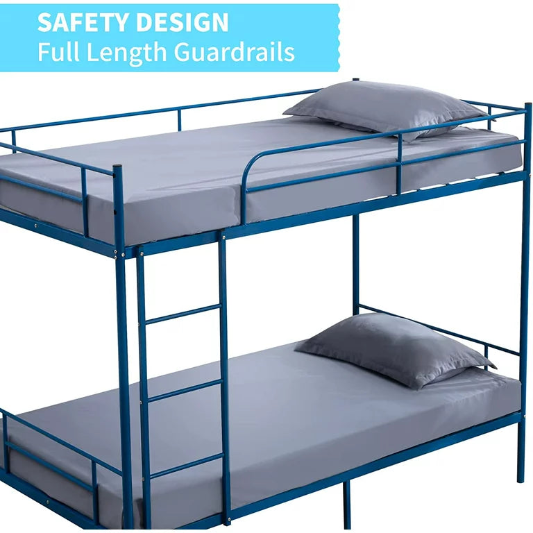 Ella Metal Bunk Bed in Blue Color - Space Saving Metal Bunk Bed