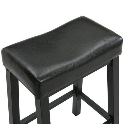 Berli Large Designer Black Ottoman Metal Stool with Black Cushion