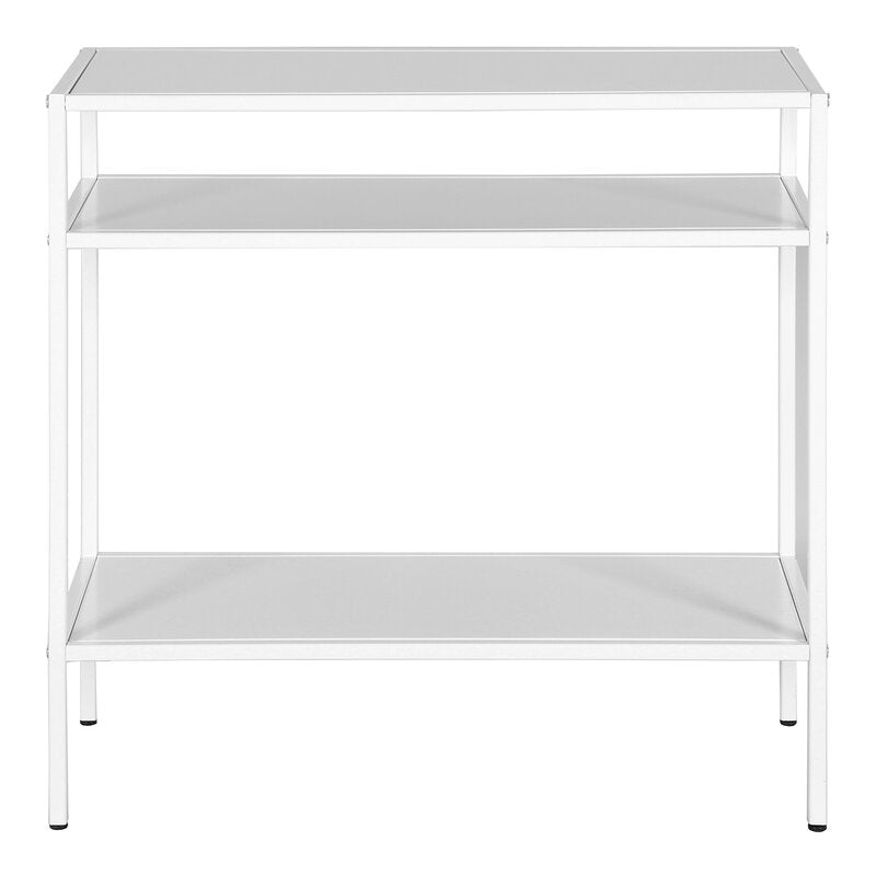 Metal Side Table in White Finish and Powder Coating