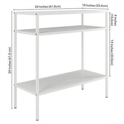 Metal Side Table in White Finish and Powder Coating