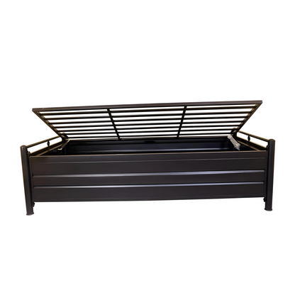 Tosca Hydraulic Storage Metal Diwan Bed (Color - Black)