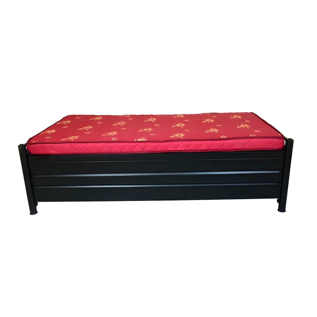 Tosca Hydraulic Storage Metal Diwan Bed (Color - Black)