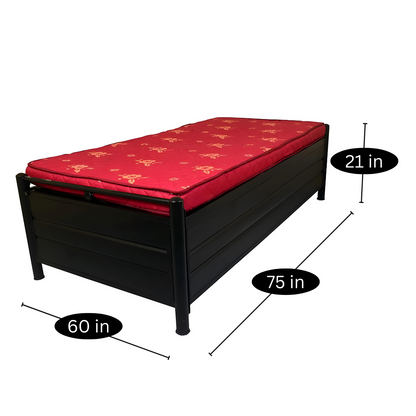 Tosca Hydraulic Storage Metal Diwan Bed (Color - Black)