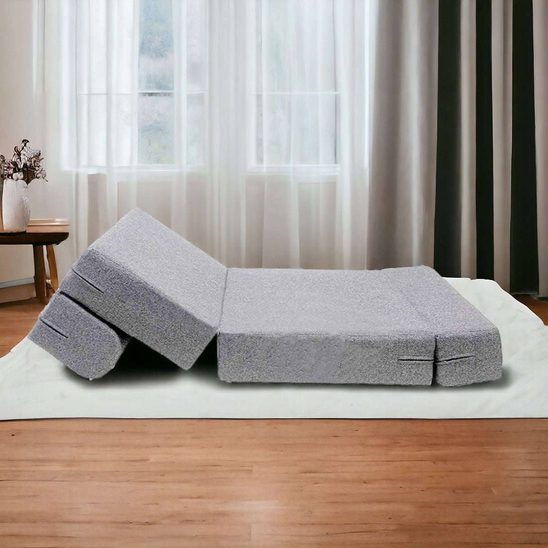 Avery Light Grey Foldable Mattress Sofa Bed