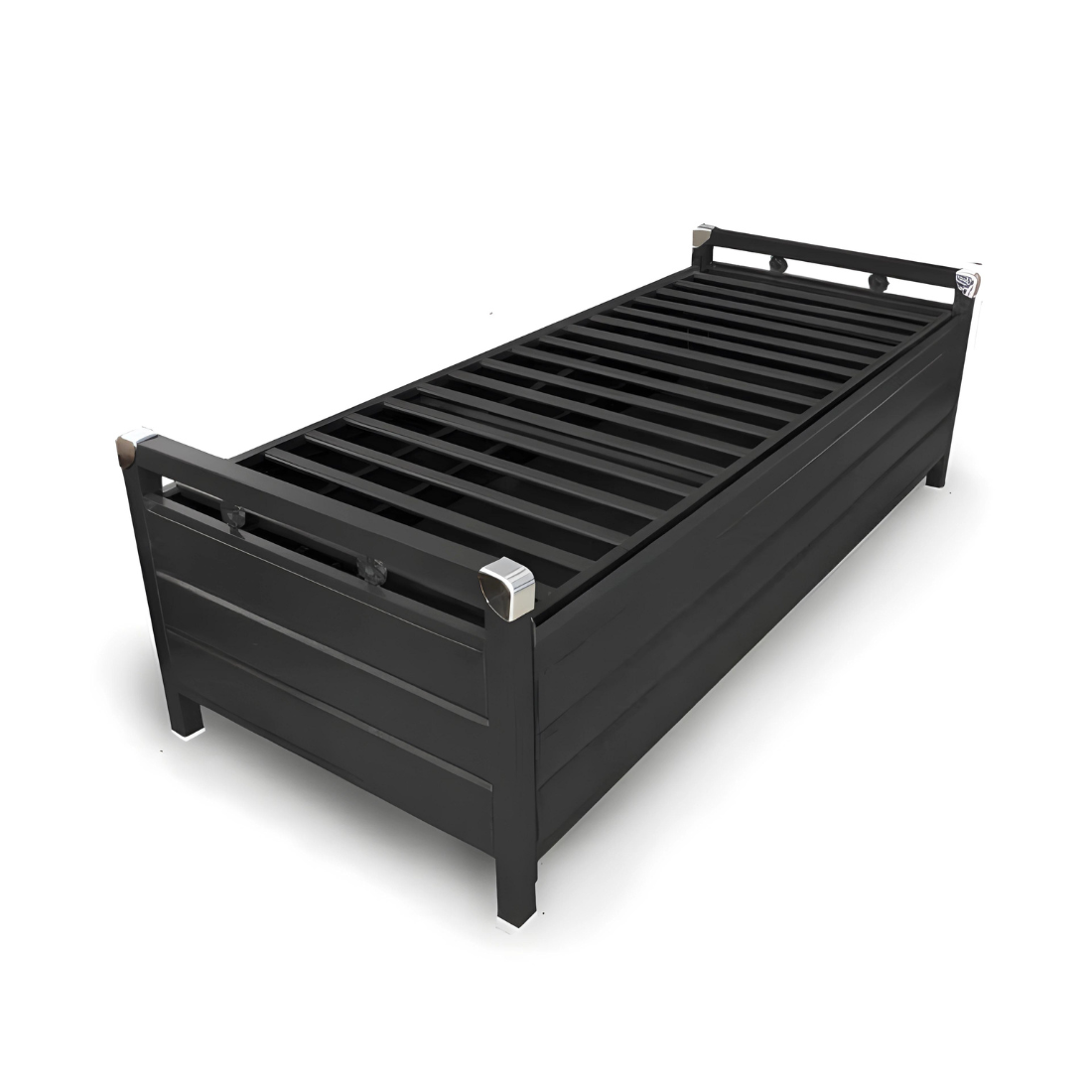 Posca Hydraulic Storage Metal Diwan Bed (Color - Black)