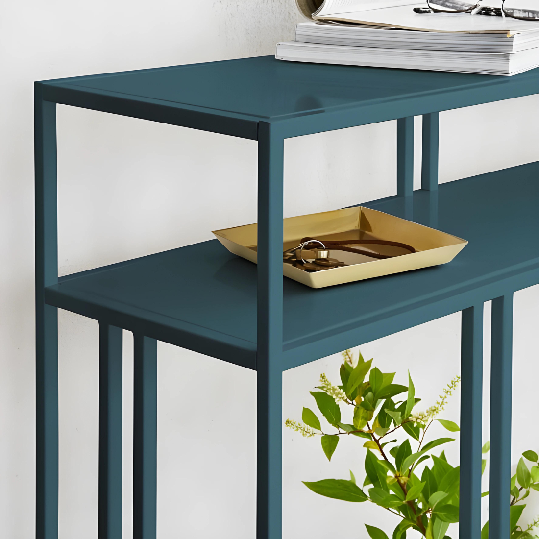 Designer Multi Purpose Metal Stand in Blue Finish and Powder Coating