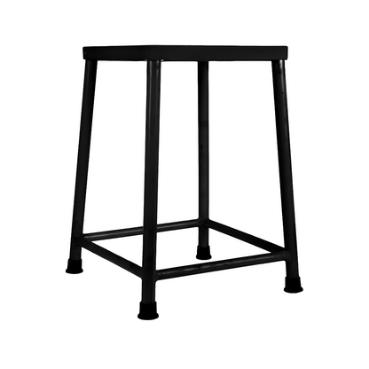 Silas Black Ottoman Metal Stool with Black Top